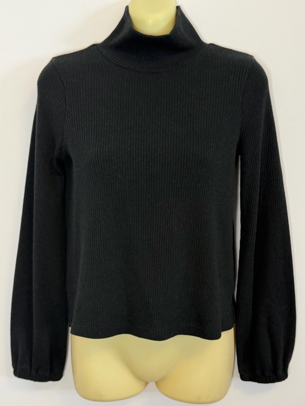 Madewell Black Ribbed Turtleneck Sweater